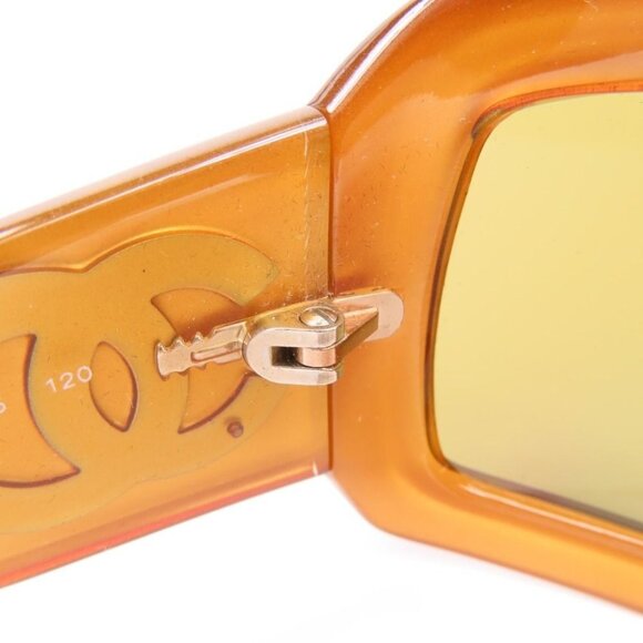 RARE CHANEL CC Vintage Logo Mother of Pearl Sunglasses 6022-Q Brown Amber - Picture 5 of 10